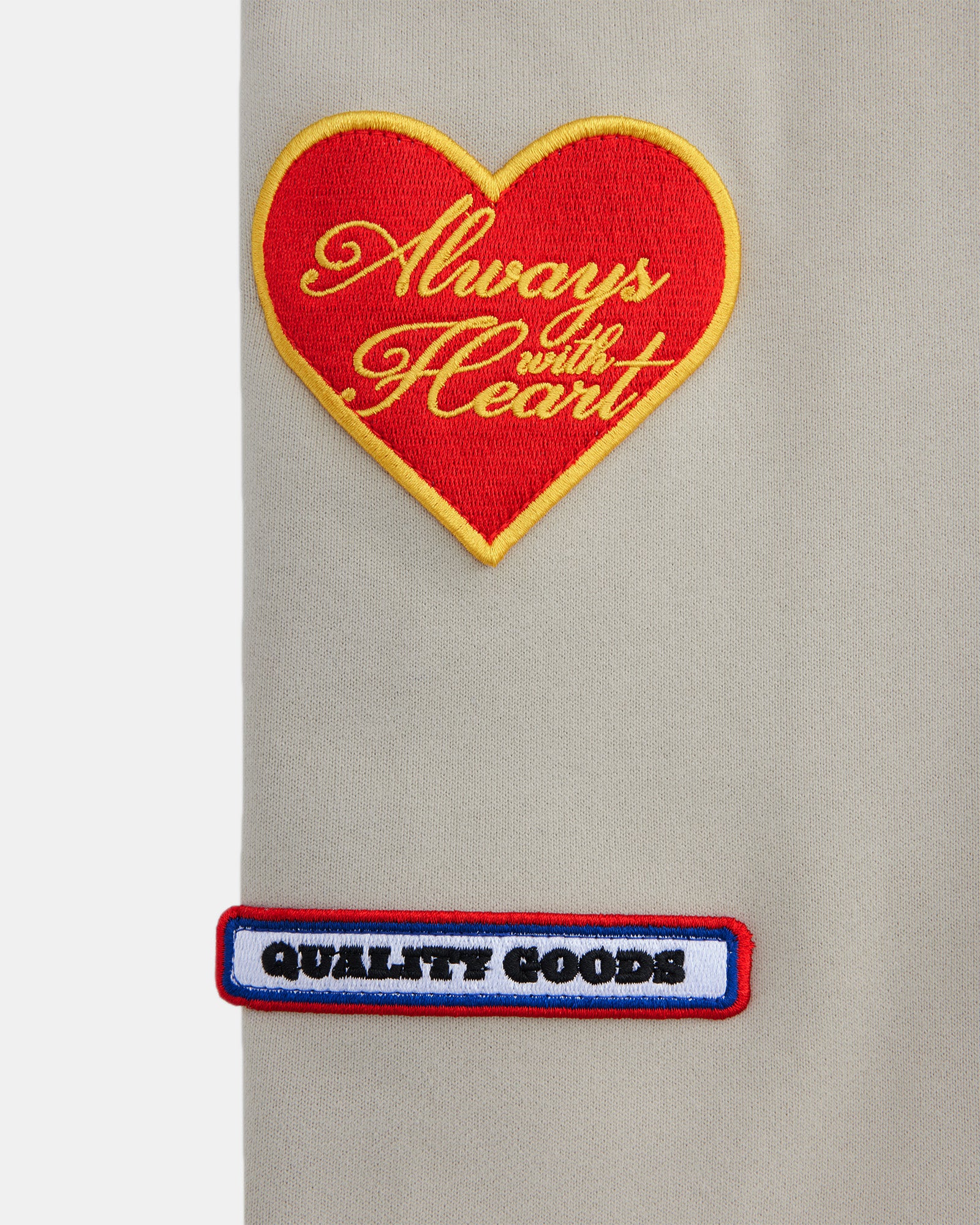 &#39;Always with Heart&#39; Patchwork Crewneck (Grey)