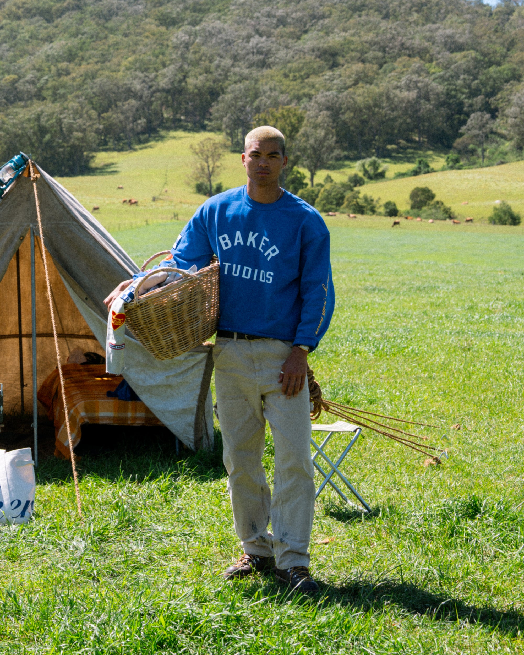 &#39;Always with Heart&#39; Patchwork Crewneck (Royal Blue)